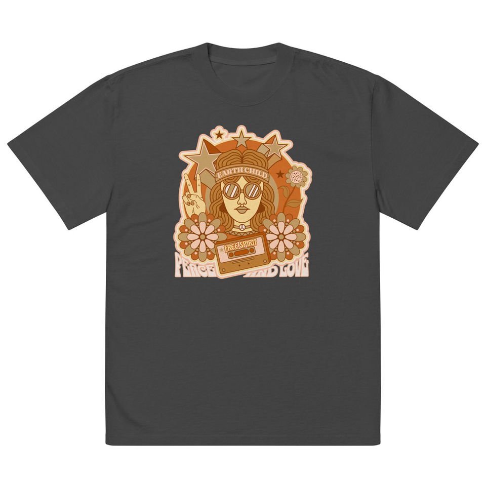 60s tee design Oversized Faded T-Shirt