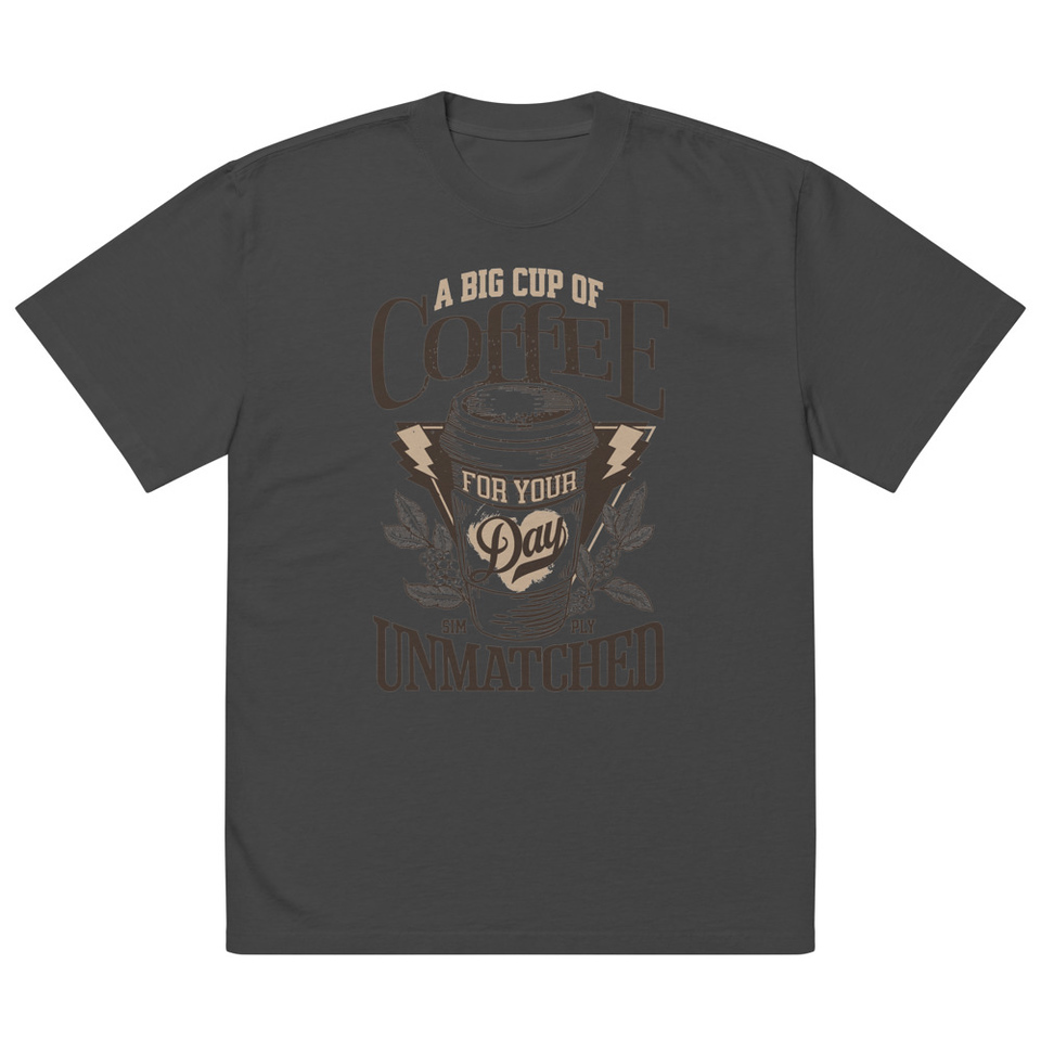 A Big Cup of Coffee Oversized Faded T-Shirt