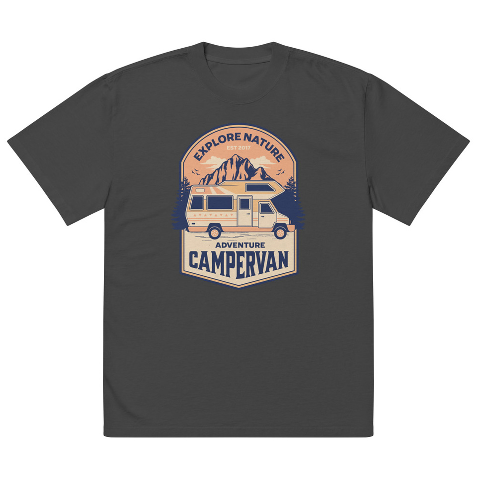 Adventure Campervan - Outdoor Oversized Faded T-Shirt