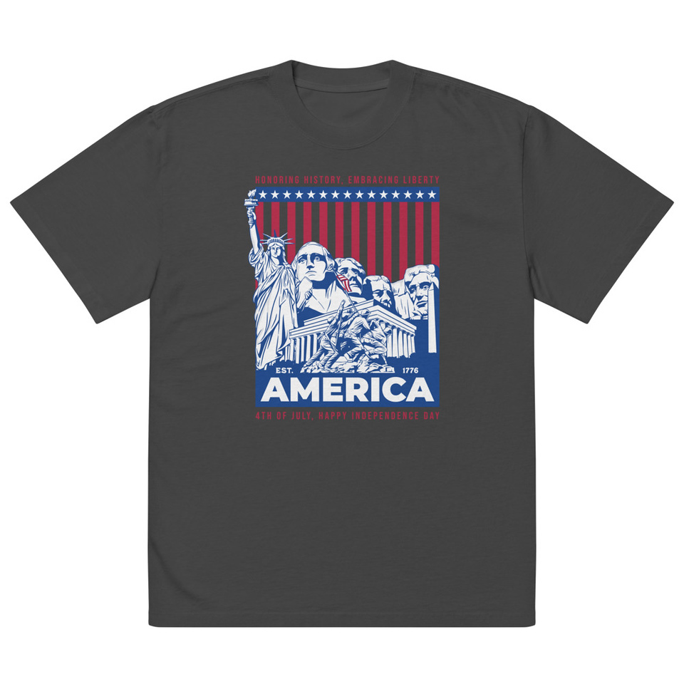 AMERICA (2) Oversized Faded T-Shirt