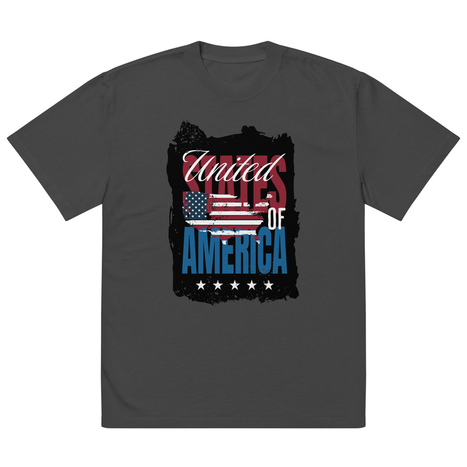 America (3) Oversized Faded T-Shirt