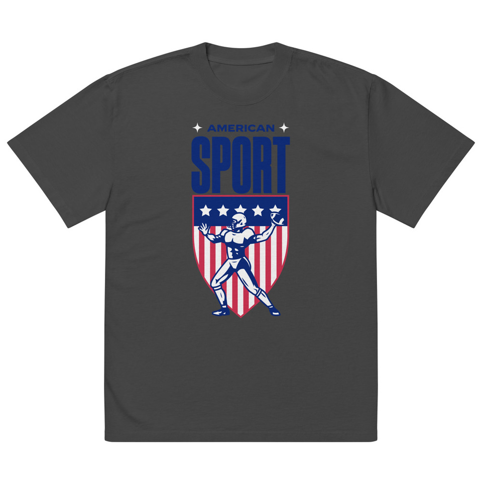 American Football Sport Oversized Faded T-Shirt