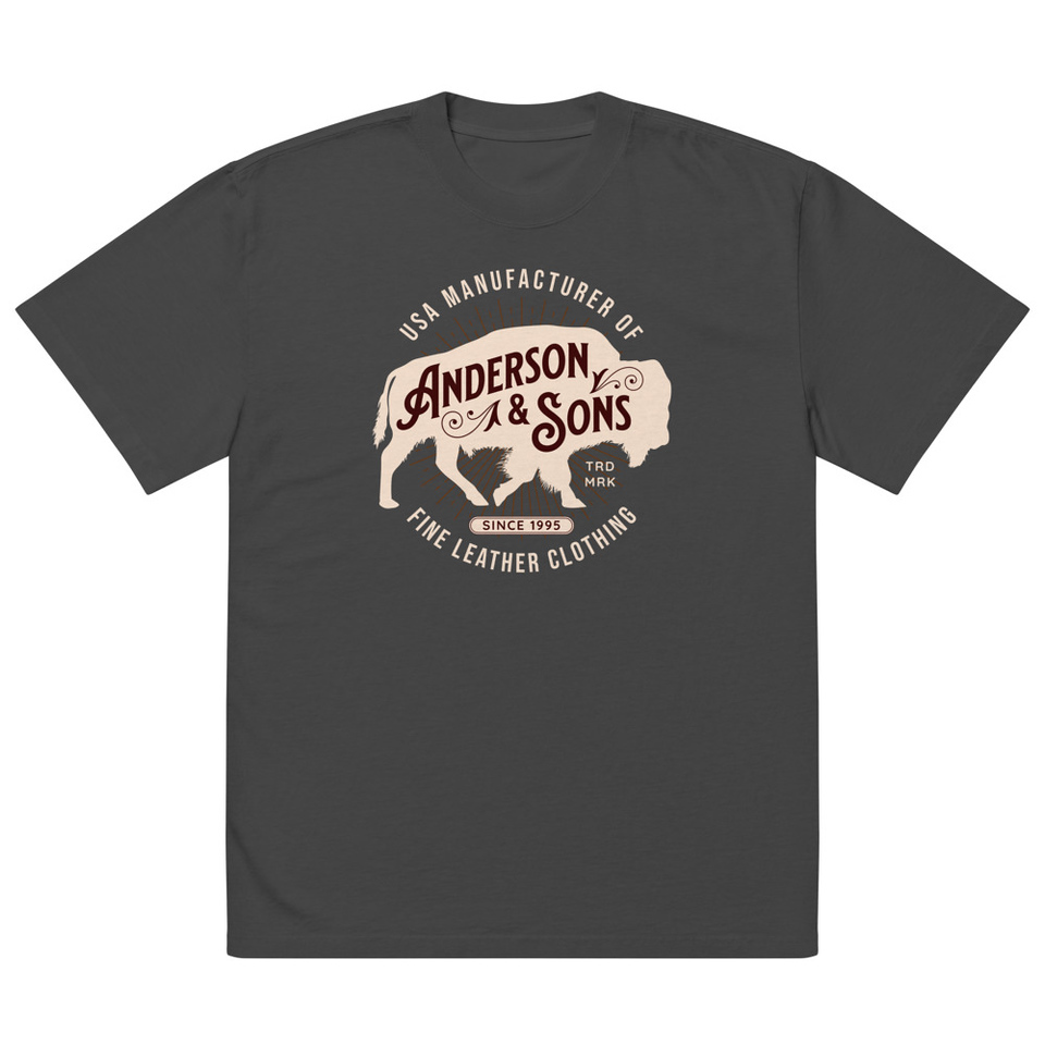 Anderson & Sons Leather Clothing - Buffalo Oversized Faded T-Shirt