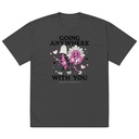 Anywhere With You - Typographic Cartoon Streetwear Oversized Faded T-Shirt