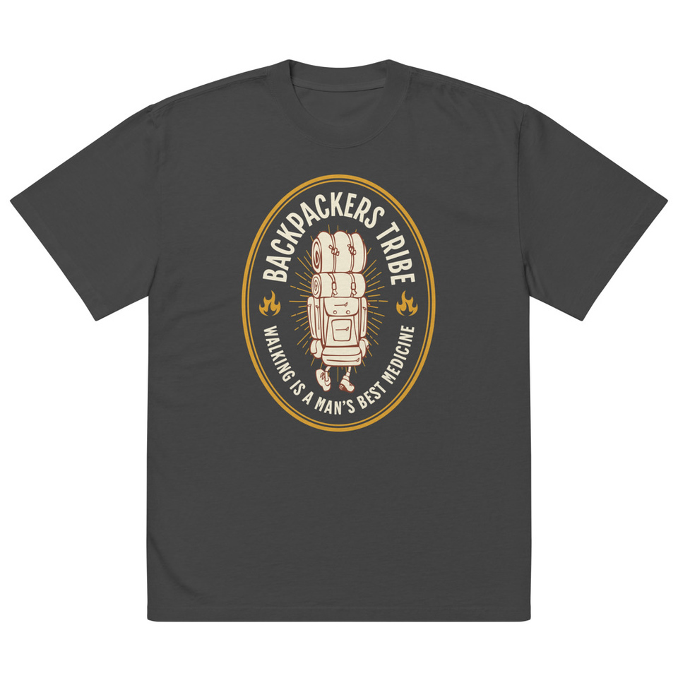 Backpackers Tribe - Adventure Badge Oversized Faded T-Shirt