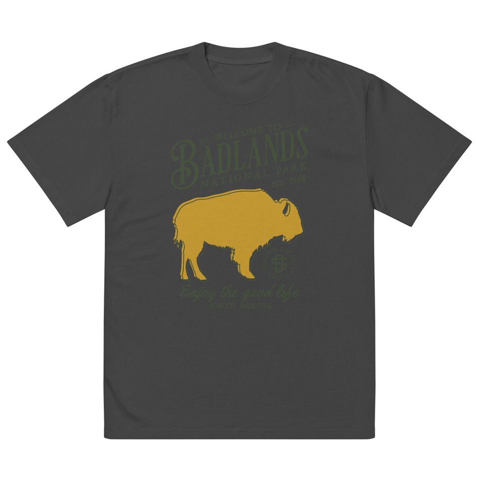 Badlands National Park - Bison Oversized Faded T-Shirt