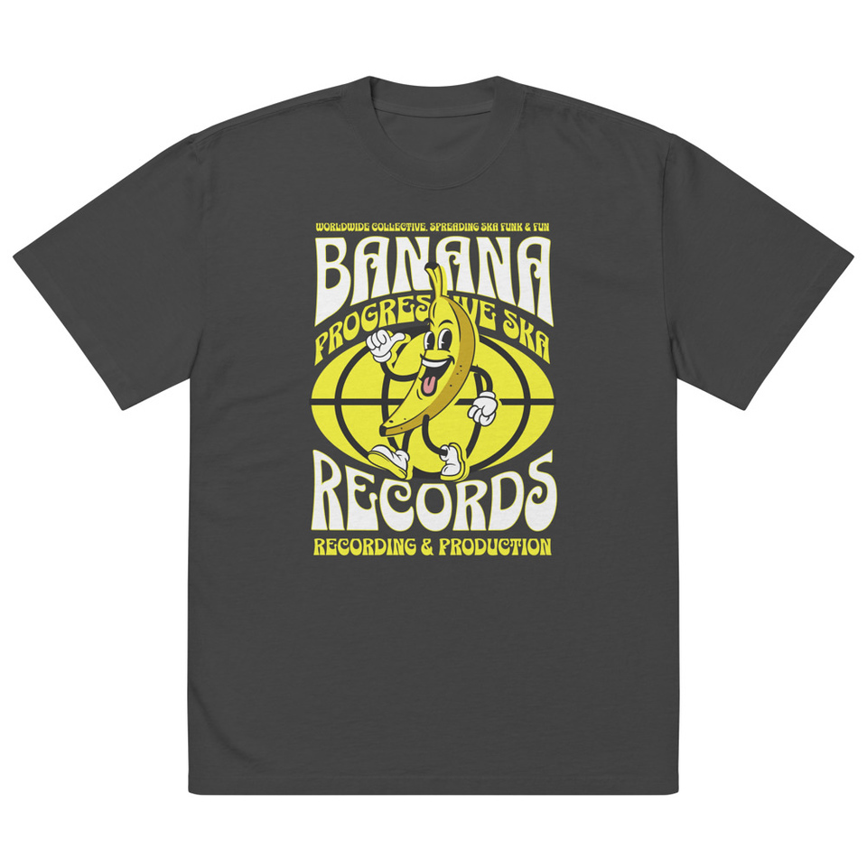 Banana Records - Comic Character Oversized Faded T-Shirt