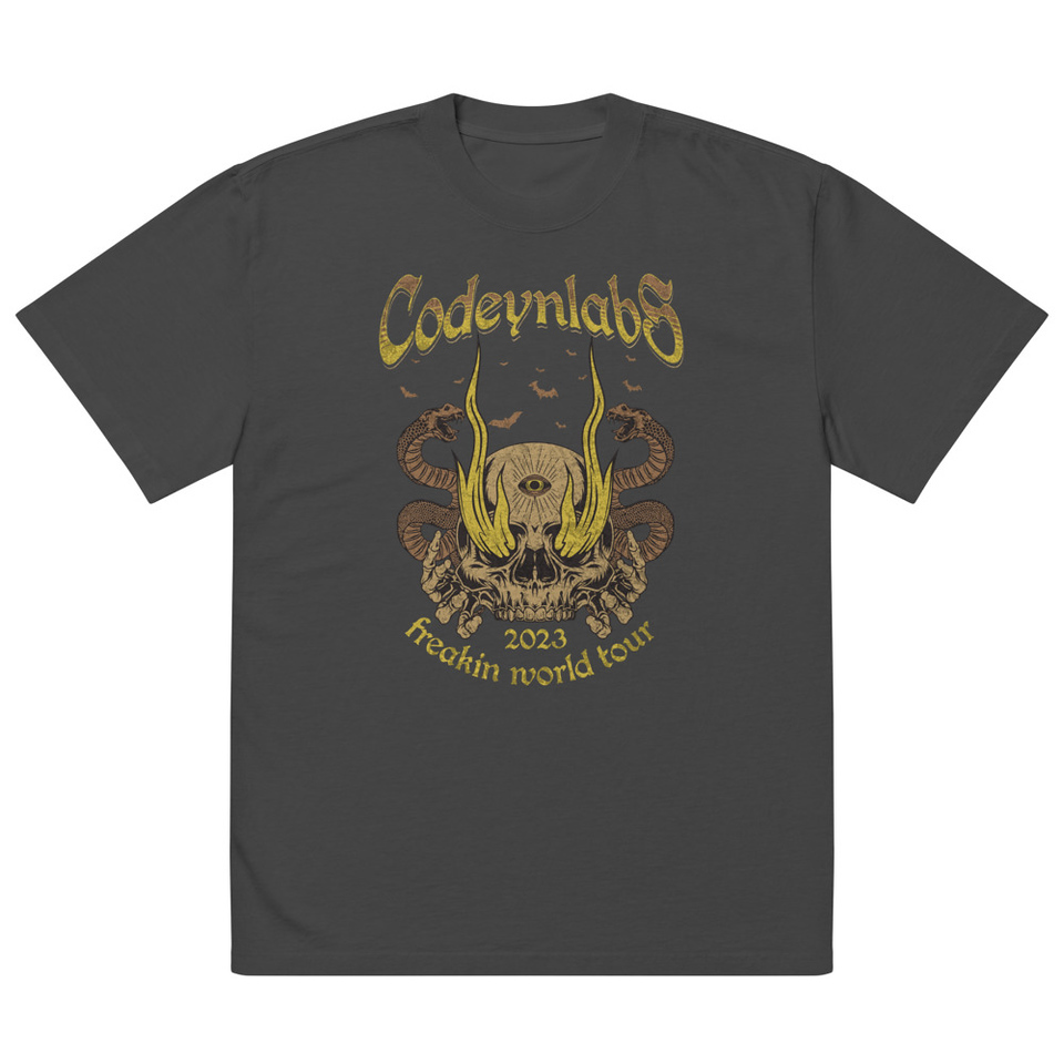 Band Merchandise Tour Illustration Oversized Faded T-Shirt