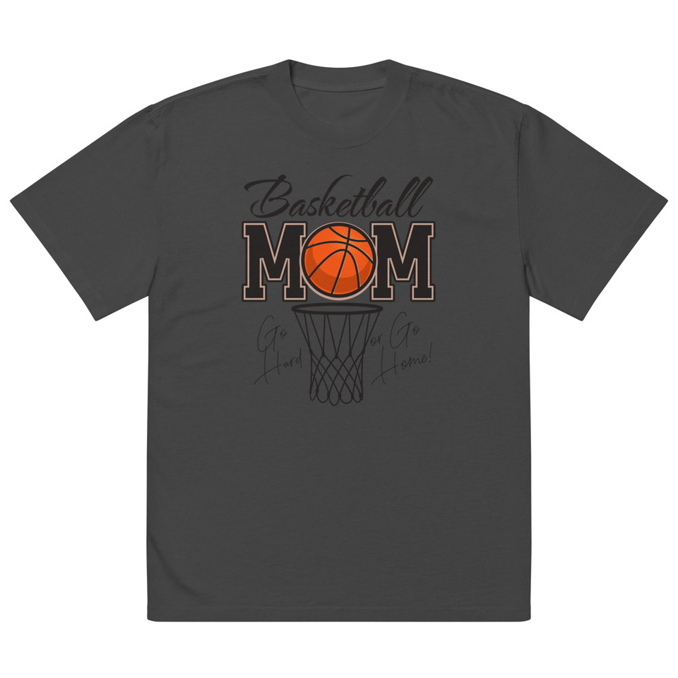 Basketball Mom - Mother's Day Oversized Faded T-Shirt