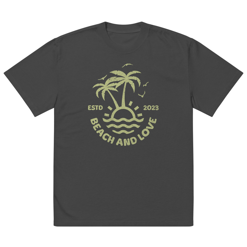 Beach and Love Oversized Faded T-Shirt