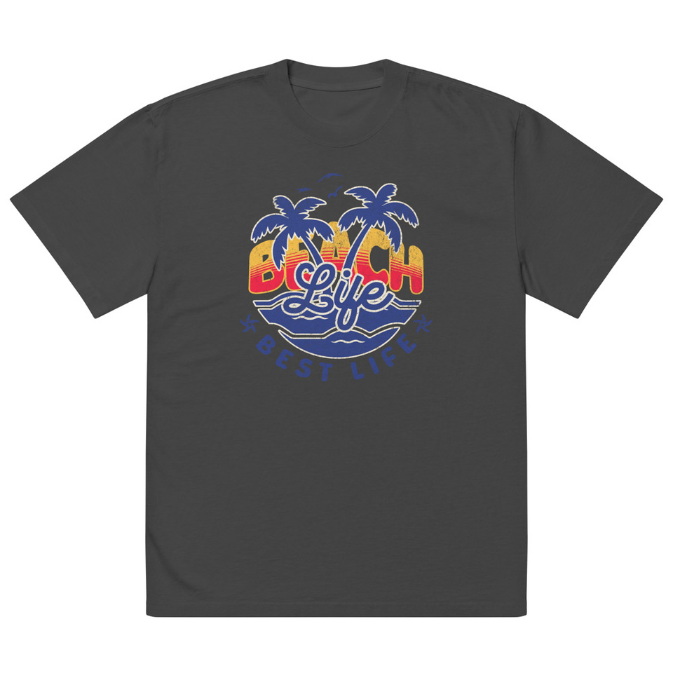 Beach Life Best Life Oversized Faded T-Shirt