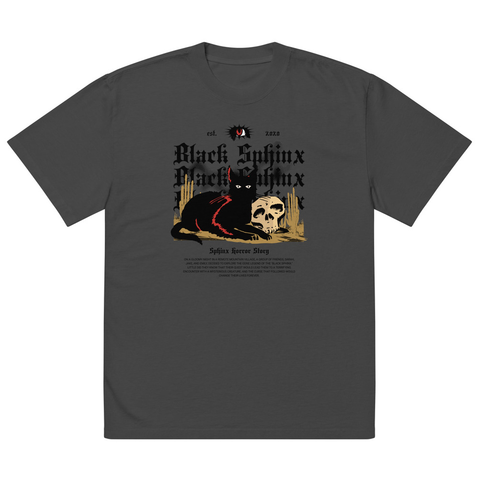 Black Sphinx Oversized Faded T-Shirt