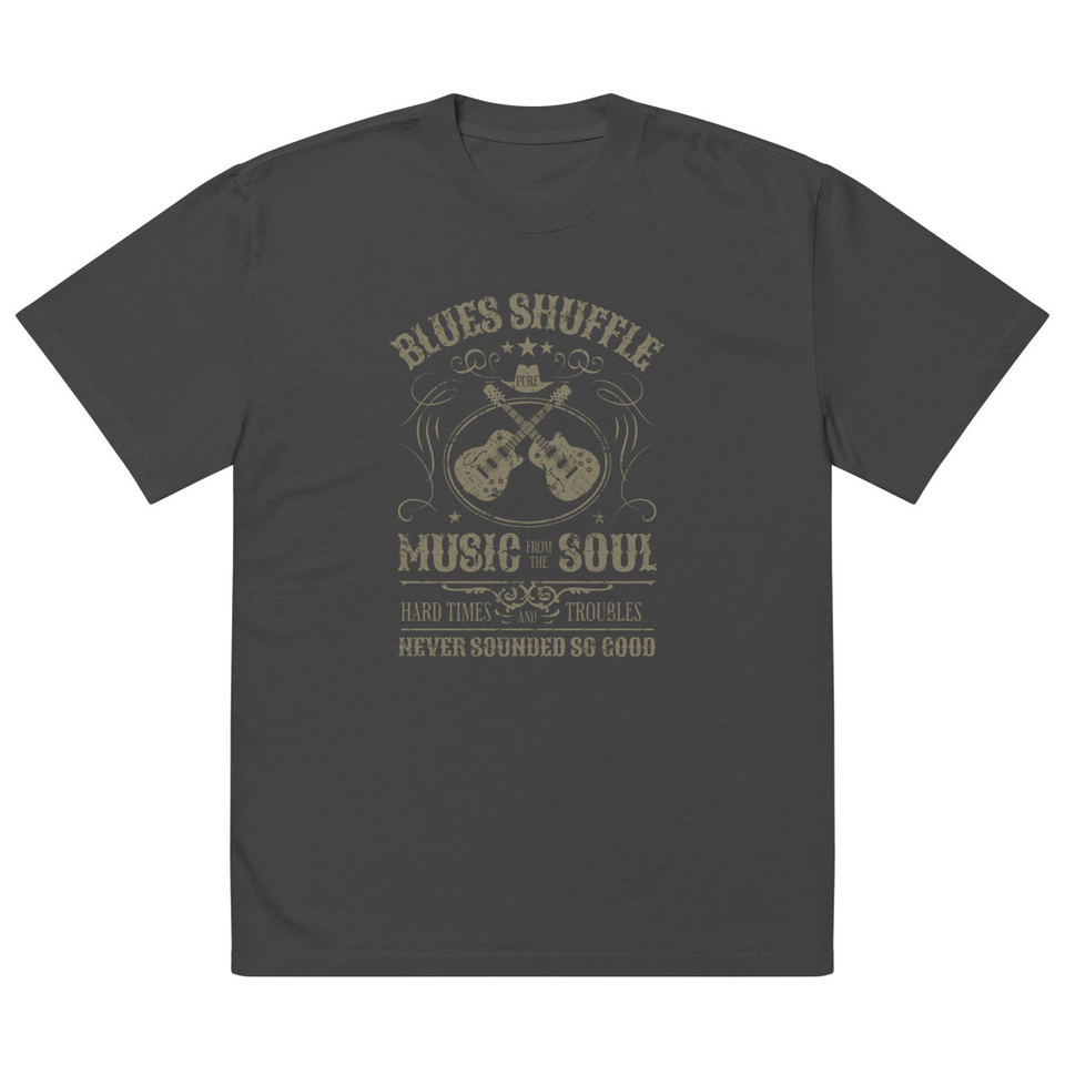 Blues Music from the Soul - Guitar Oversized Faded T-Shirt