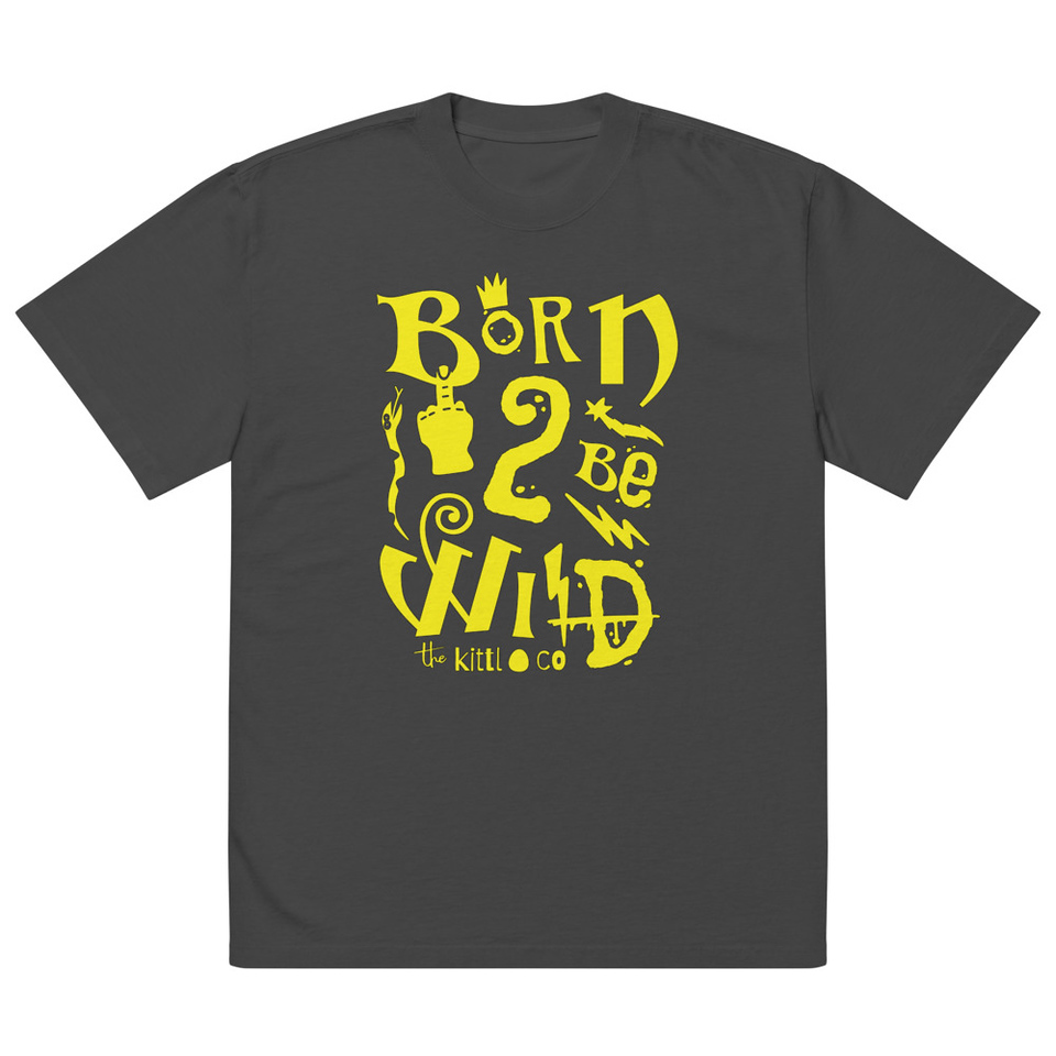 Born 2 Be Wild Oversized Faded T-Shirt