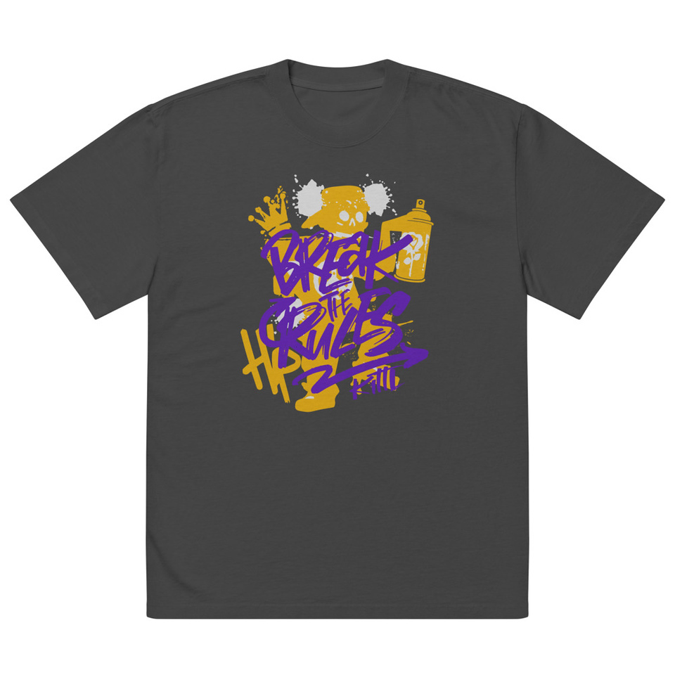 Break the Rules Graffiti - Spray Paint Oversized Faded T-Shirt