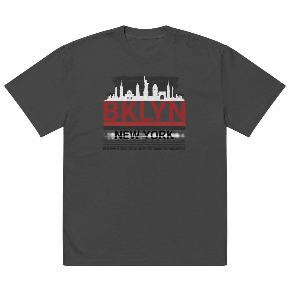 Brooklyn -New York   Oversized Faded T-Shirt