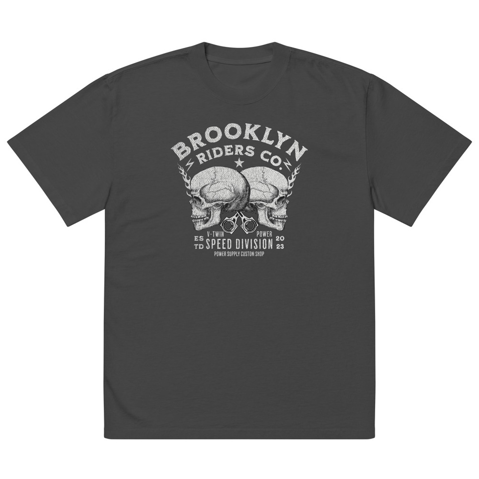 BROOKLYN NEWYOR RIDERS CO Oversized Faded T-Shirt