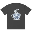 But First Coffee - Hand Lettering Typography Oversized Faded T-Shirt