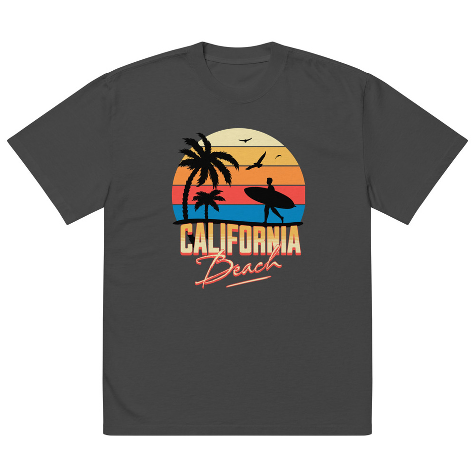 California Beach - Retro Surf Oversized Faded T-Shirt