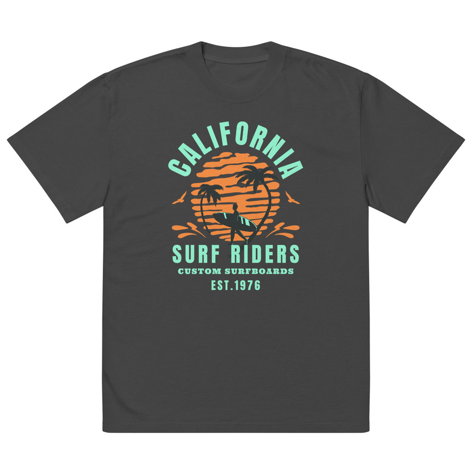 California Surf Riders - Beach Oversized Faded T-Shirt