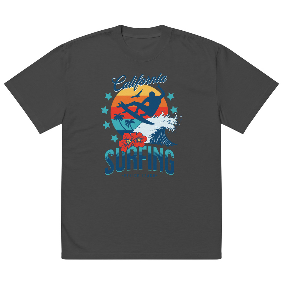 California Surfing - Palm Beach Oversized Faded T-Shirt
