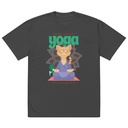 Cat Yoga - Cute Meditation Oversized Faded T-Shirt
