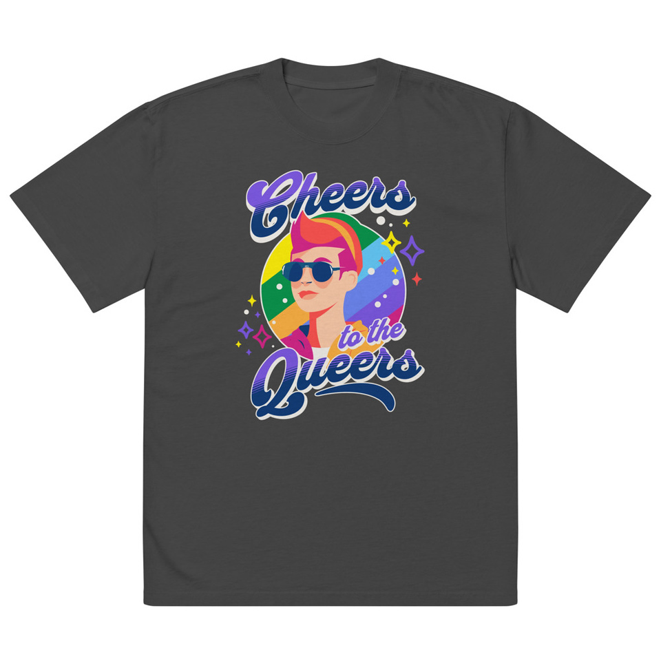 Cheers to the Queers Oversized Faded T-Shirt