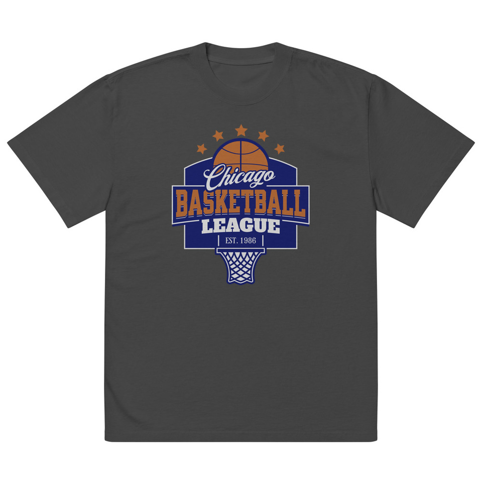 Chicago Basketball League - Athlectic Sports Oversized Faded T-Shirt