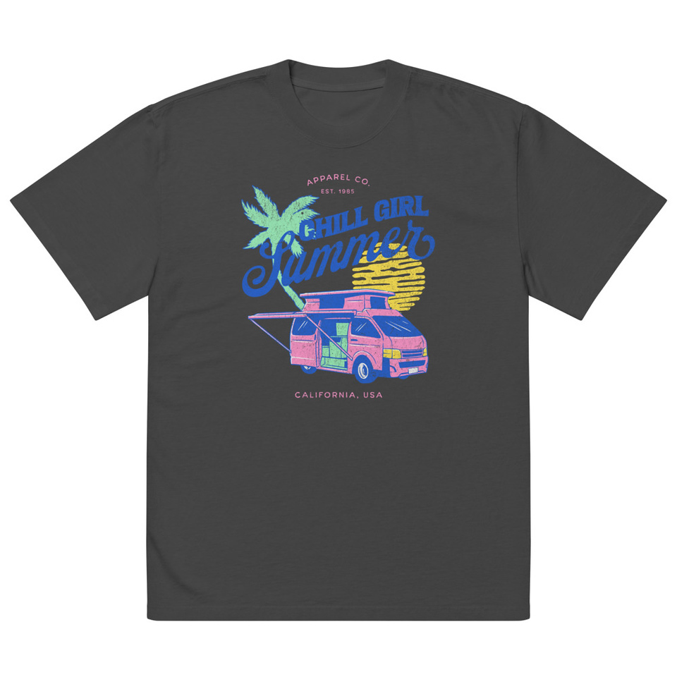 Chill Girl Summer Oversized Faded T-Shirt