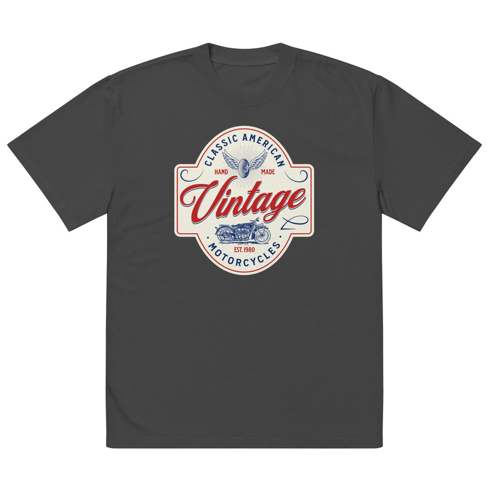 Classic American Motorcyles - Vintage Oversized Faded T-Shirt