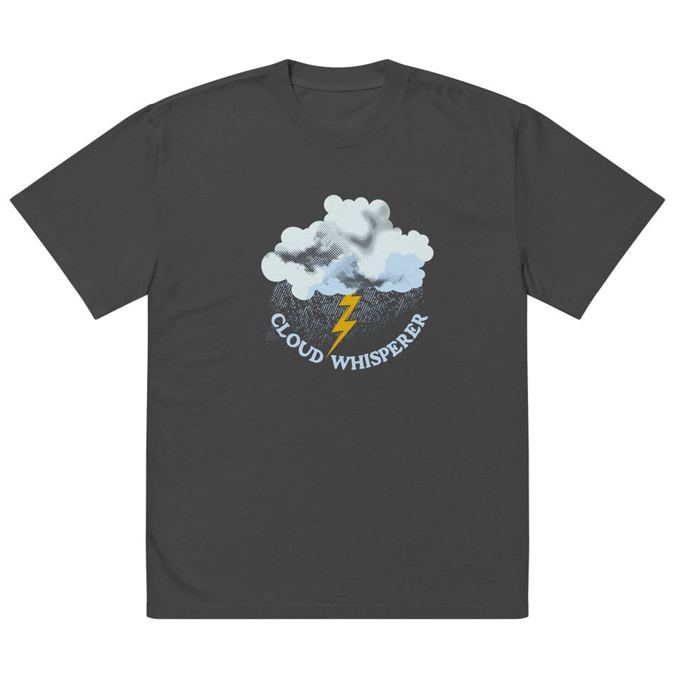 Cloud Whisperer - Rainy Weather Oversized Faded T-Shirt