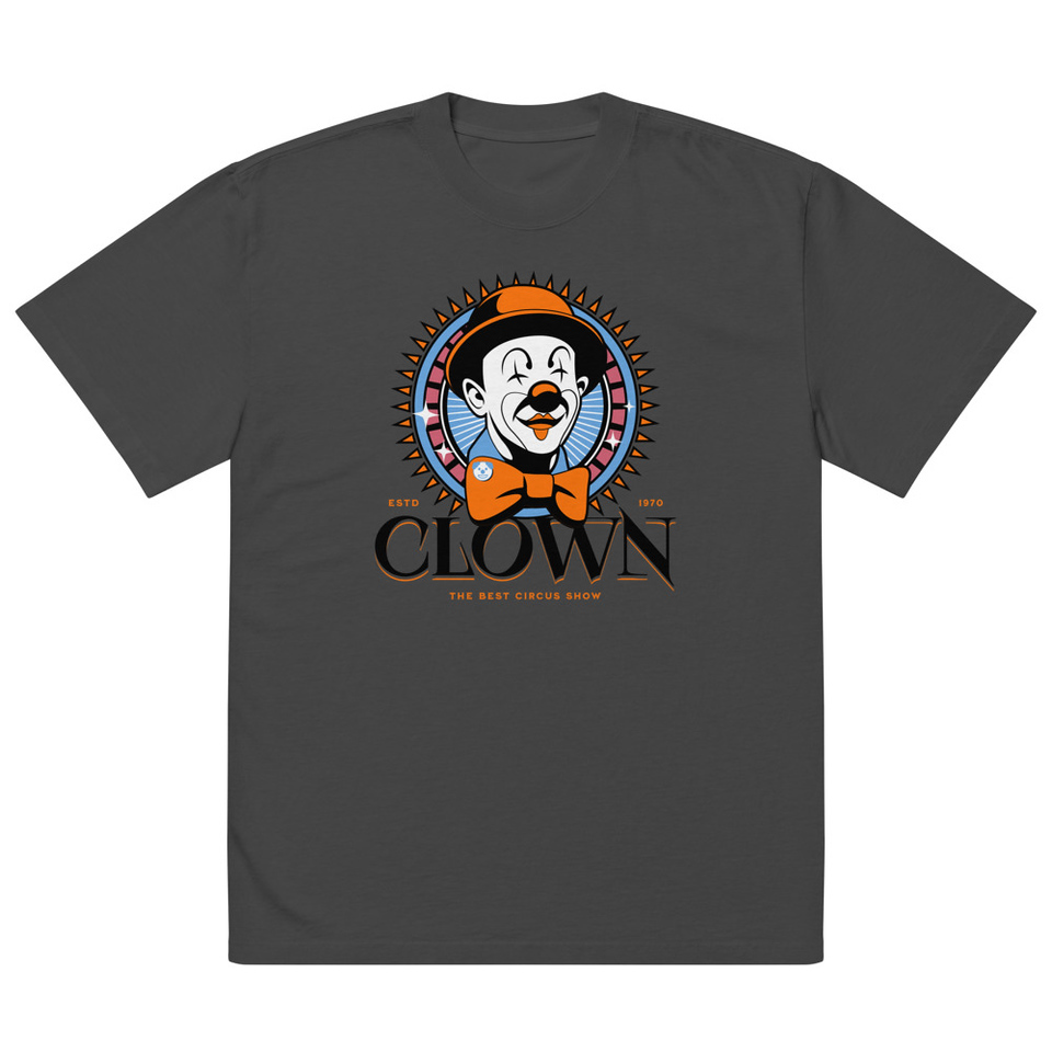CLOWN LOGO Oversized Faded T-Shirt