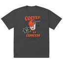 Coffee Break Cartoon Retro 90s  Oversized Faded T-Shirt