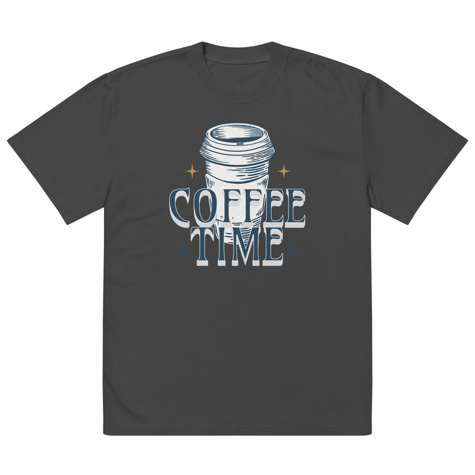 Coffee Time Oversized Faded T-Shirt