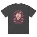 Customs Garage - Flaming Skull Oversized Faded T-Shirt
