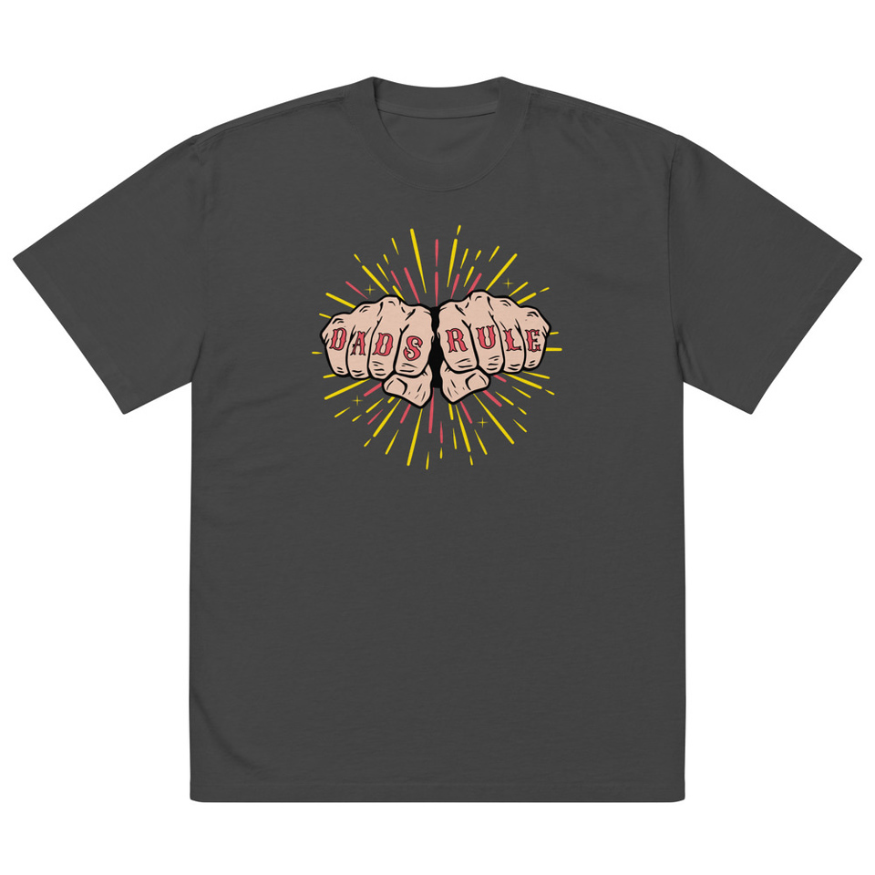 Dads Rule Oversized Faded T-Shirt