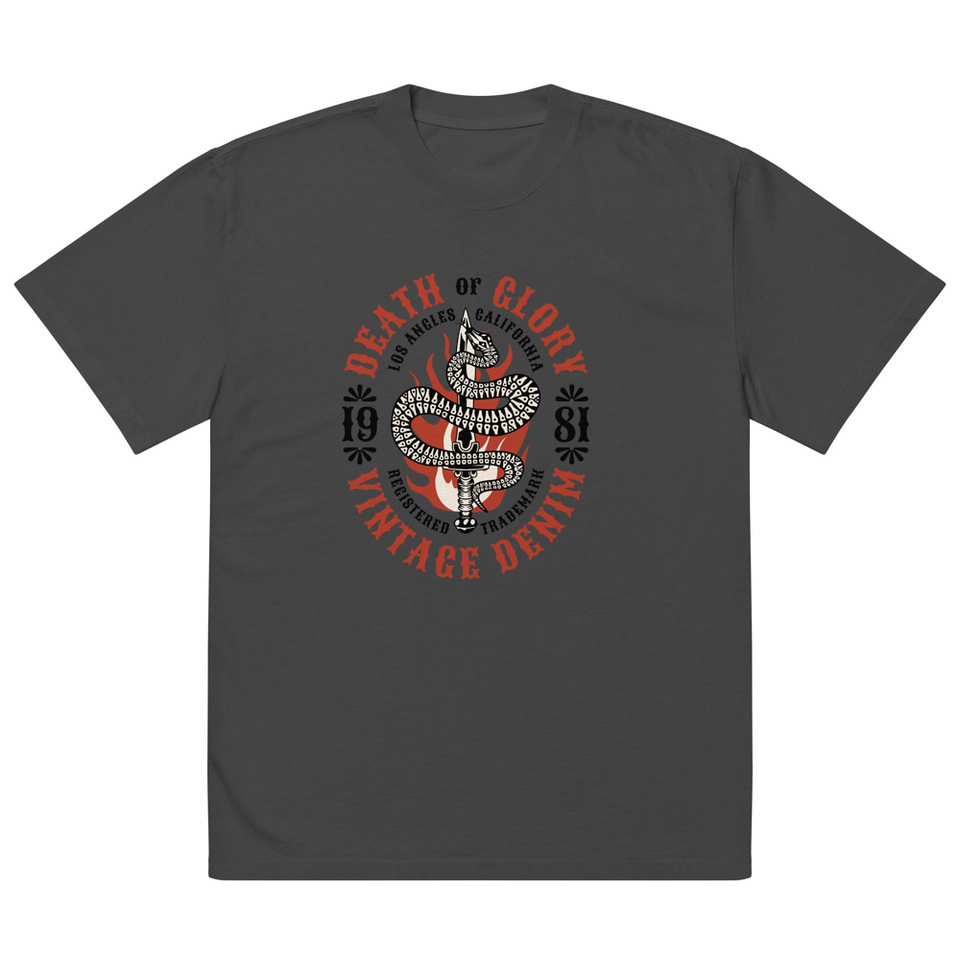 Death or Glory - Sword Snake Oversized Faded T-Shirt