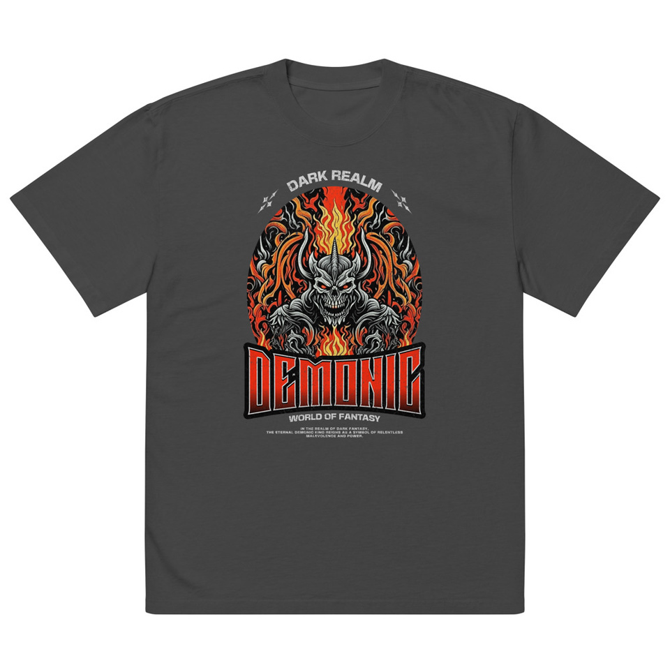 Demonic Oversized Faded T-Shirt