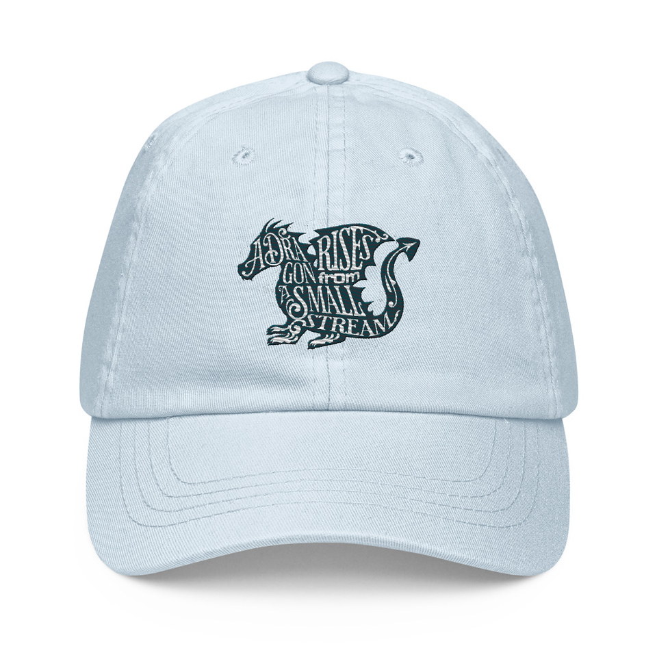 A Dragon Rises - Typographic Lettering Pastel Baseball Hat