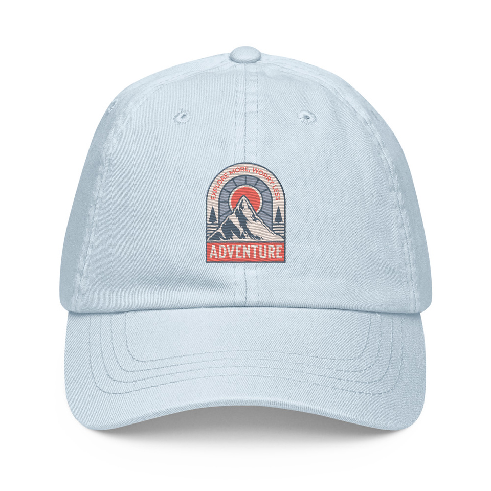 Adventure - Mountain Climbing Pastel Baseball Hat