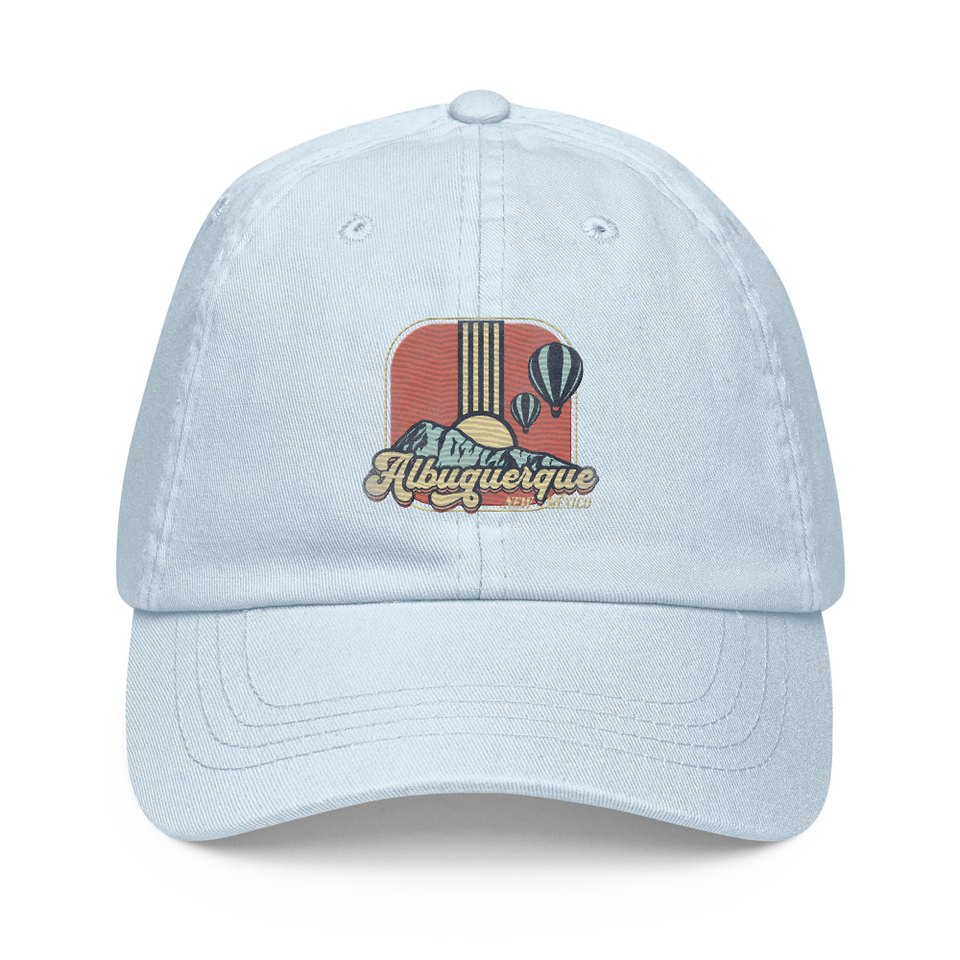 Albuquerque - Retro Hot Air Baloon Pastel Baseball Hat