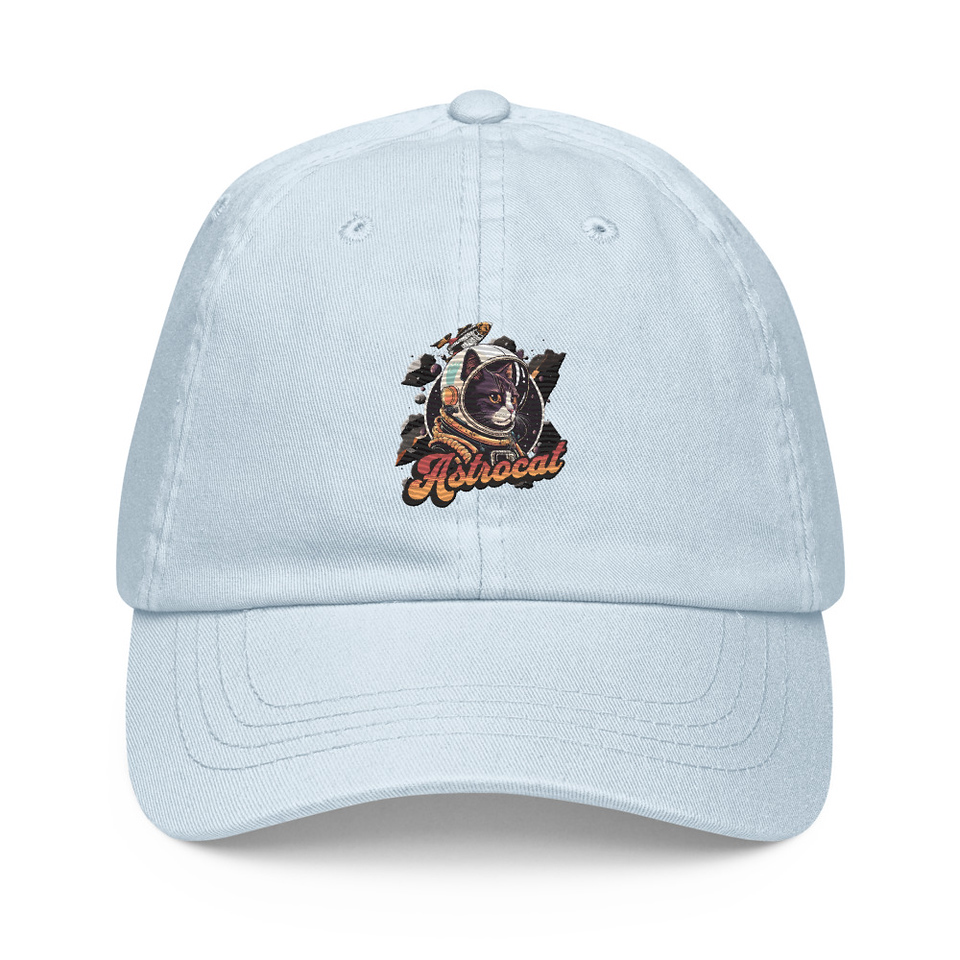 Astrocat - Retro graphic Pastel Baseball Hat