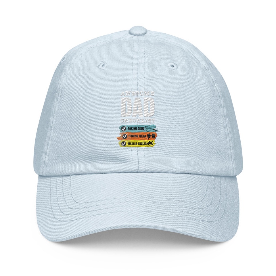 Awesome Dad Checklist Pastel Baseball Hat