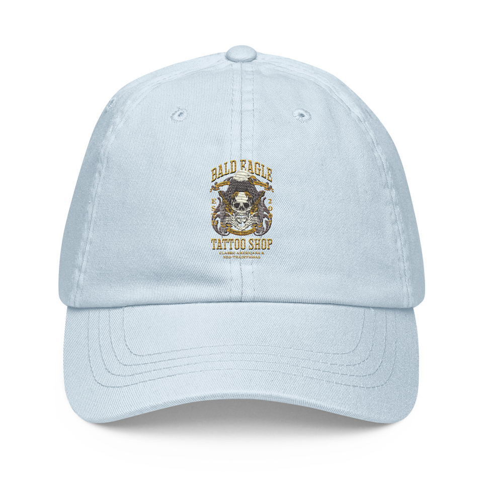 Bald Eagle Tattoo Shop - Skeleton Pastel Baseball Hat