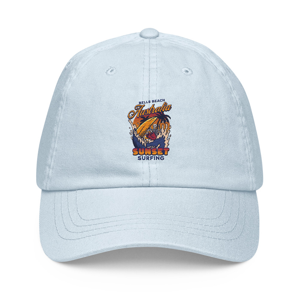Bells Beach Australia Sunset Surfing Pastel Baseball Hat