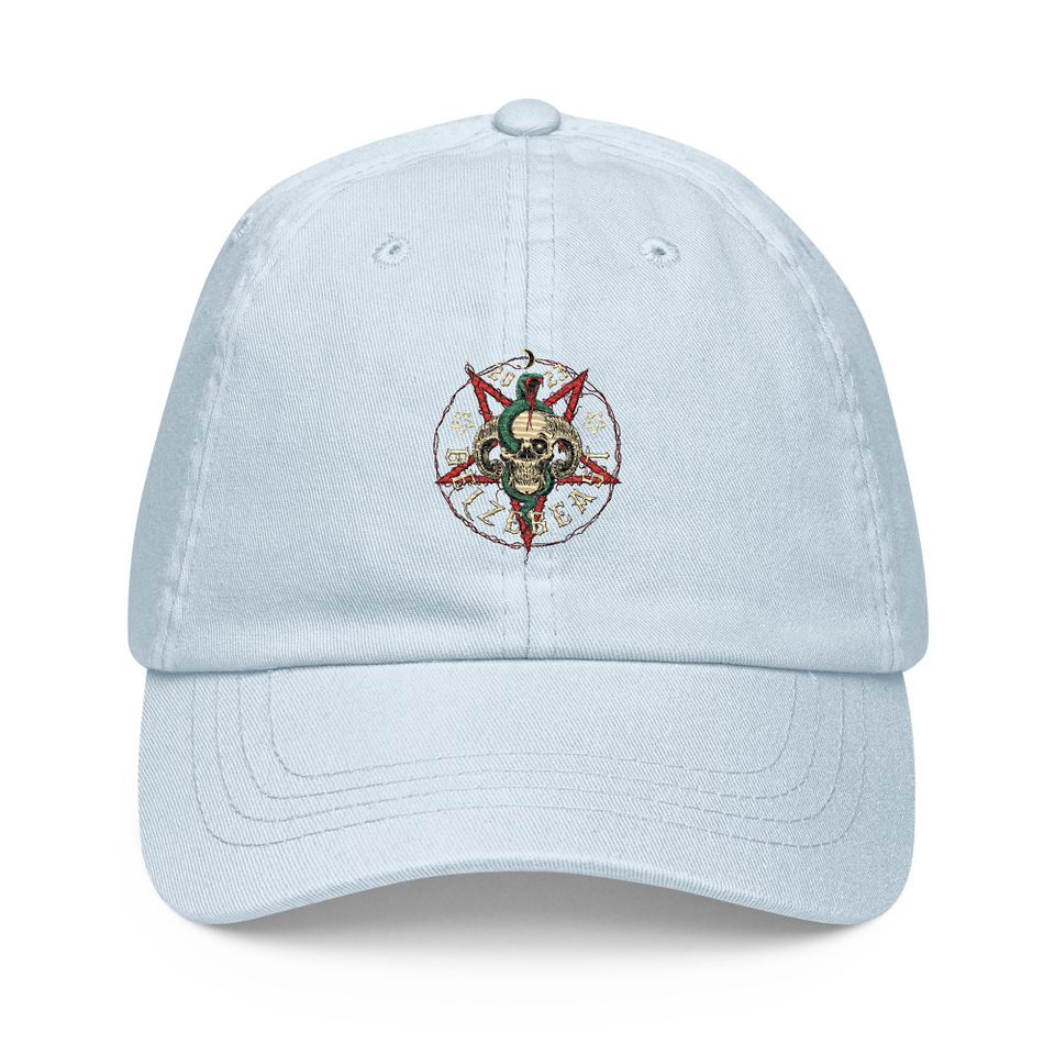 Belzebeast Pentagram - Halloween Skull with Snake Pastel Baseball Hat