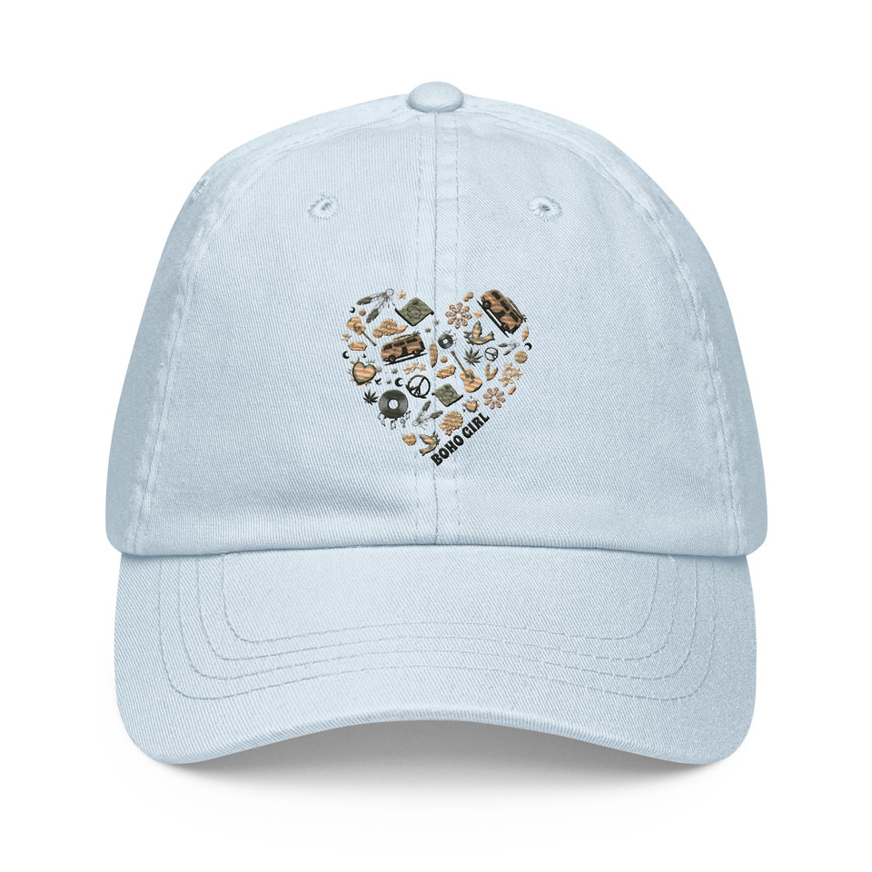 Boho Girl Poster Pastel Baseball Hat