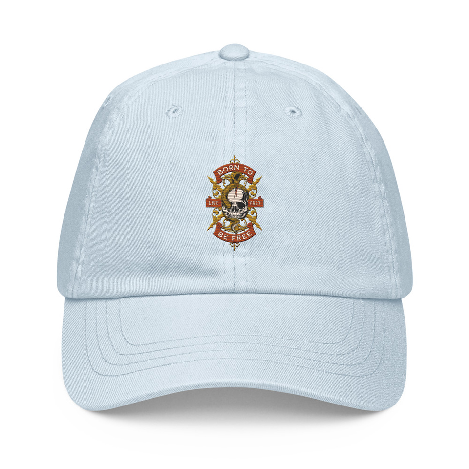 Born To Be Free - Skull Pastel Baseball Hat