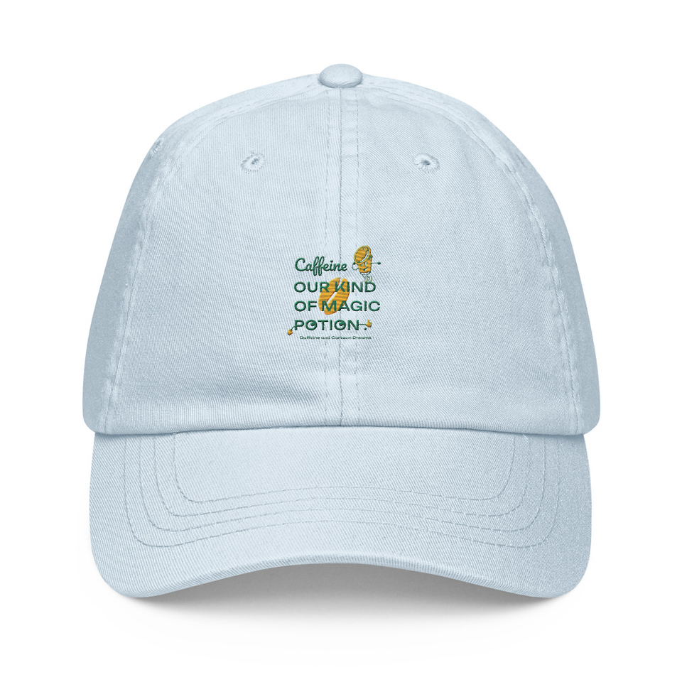 Caffeine Cartoon Pastel Baseball Hat