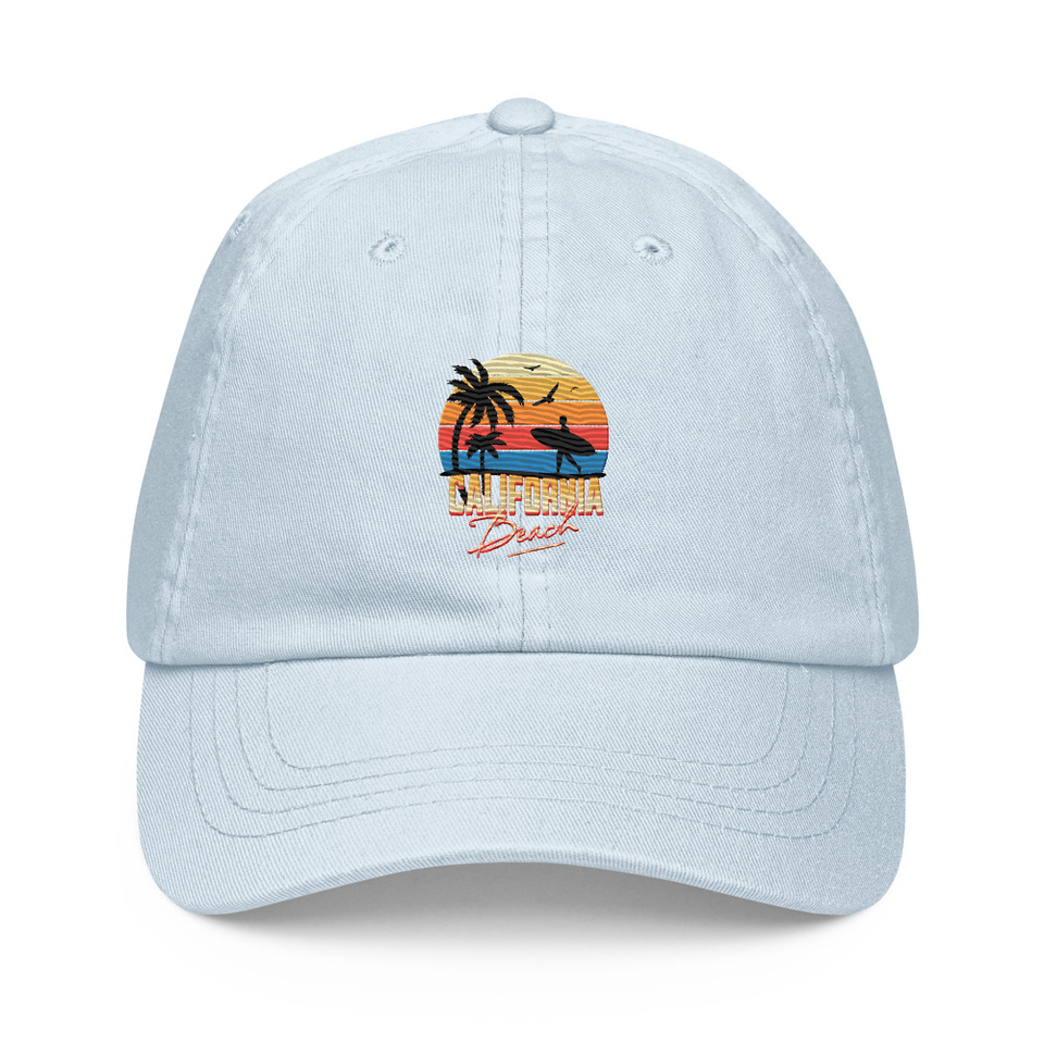 California Beach - Retro Surf Pastel Baseball Hat